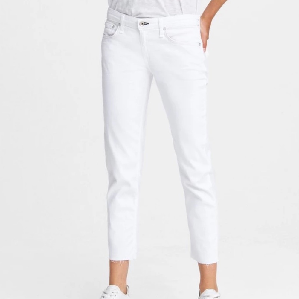 Rag and Bone Dre Low Rise White Boyfriend Jeans - Picture 7 of 8